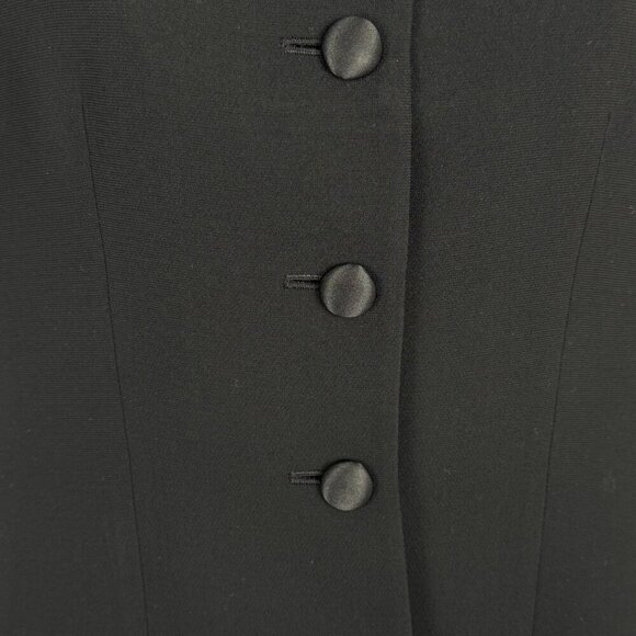 Kasper Two Piece Black Skirt Suit Set Formal Evening Satin Cocktail Party Sz 2P - Picture 4 of 14